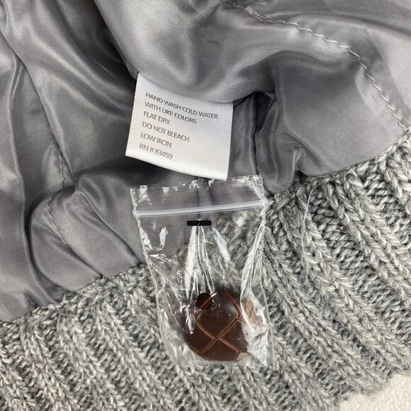 Zero Degrees Mens M Wool Shawl Collar Cardigan Sweater Gray Preppy Academia - Picture 4 of 16